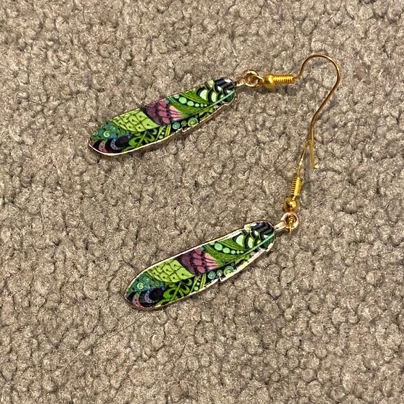 Colorful Patterned Earrings - Picture 2 of 2